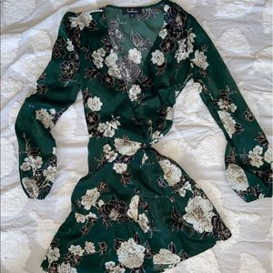 Lulus Emerald Green Floral Dress